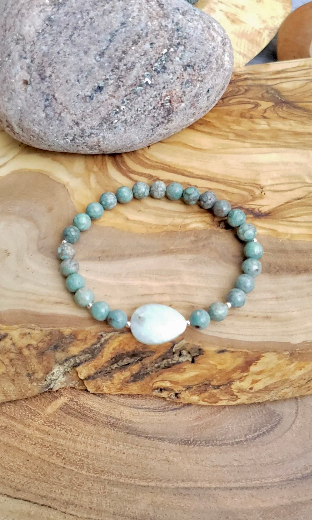 Faceted amazonite bracelet