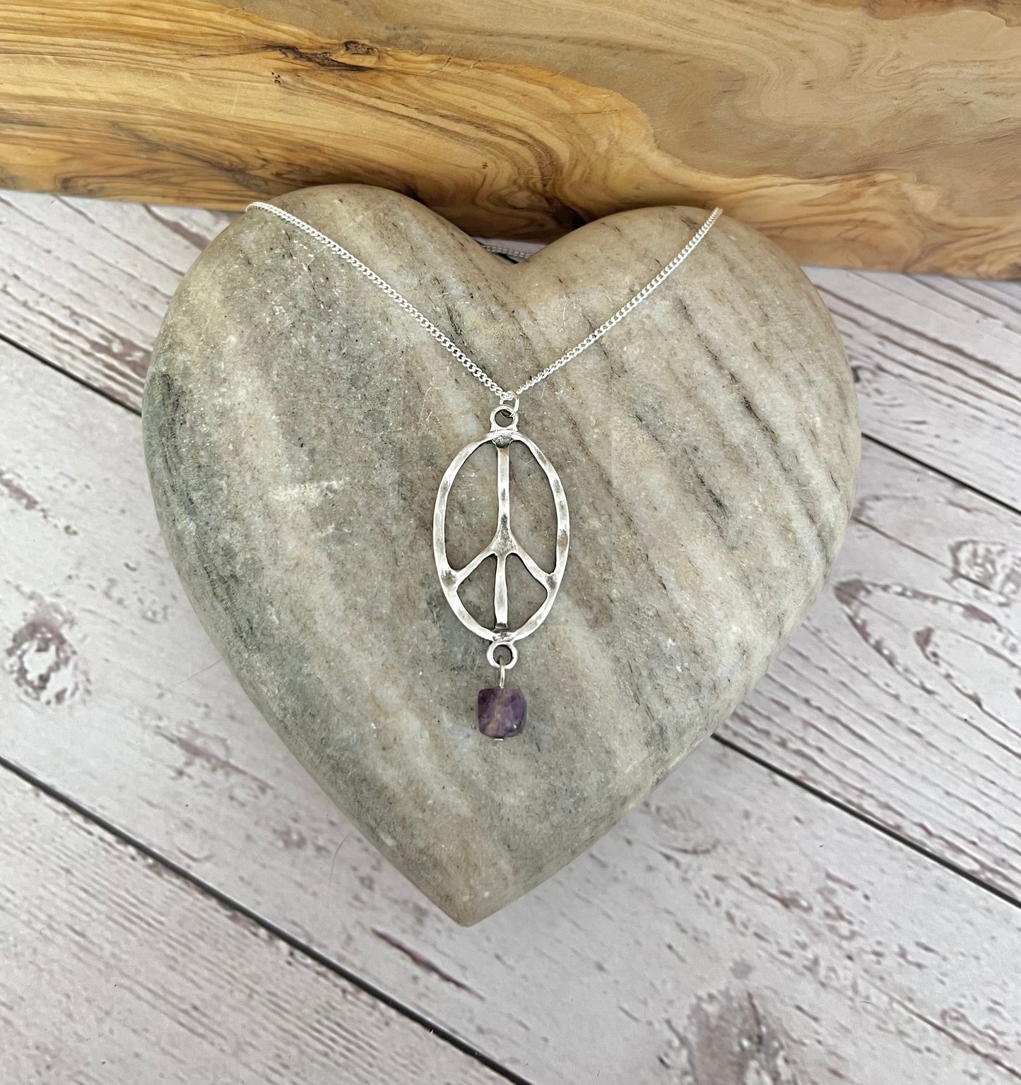 Peace necklace with amethyst