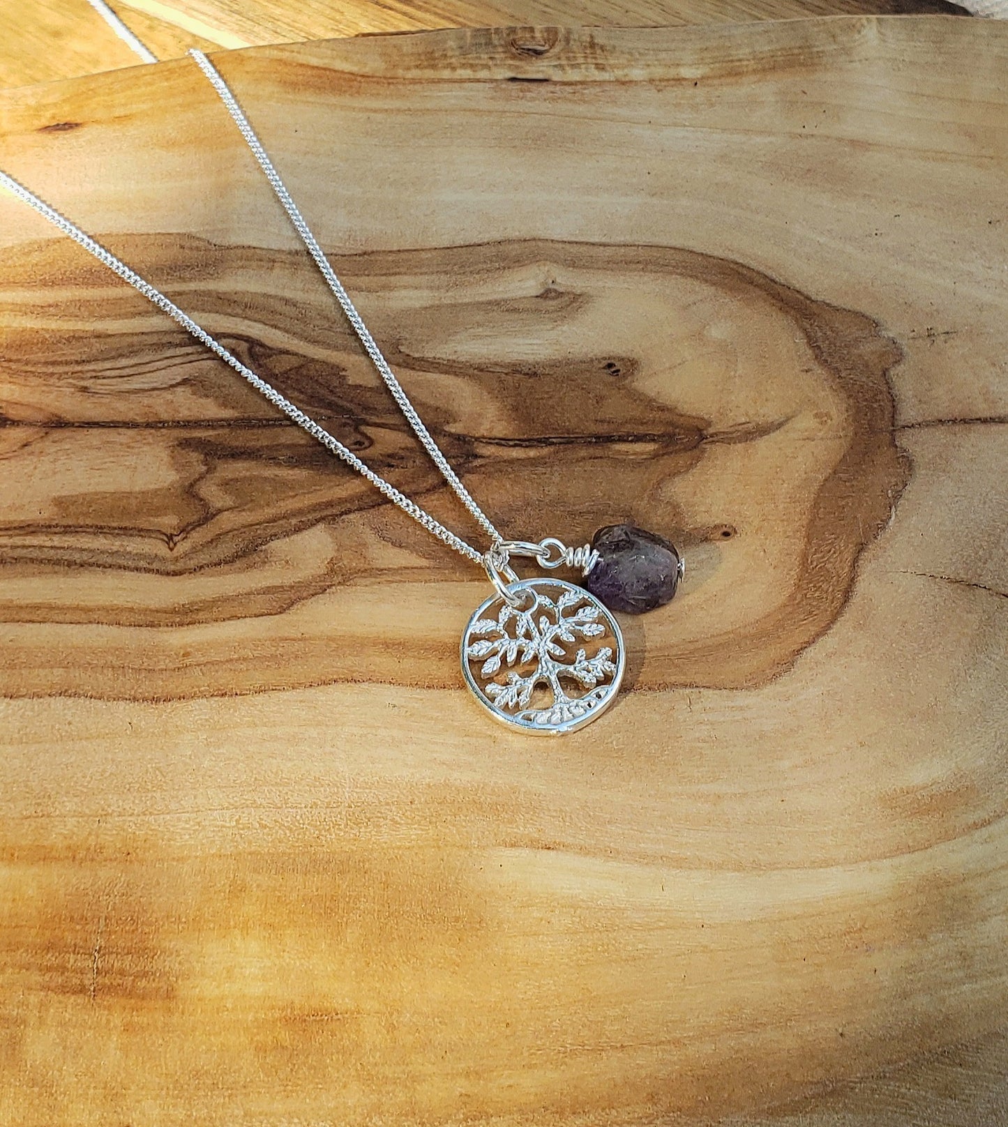 Tree of life necklace- custom stone charm option