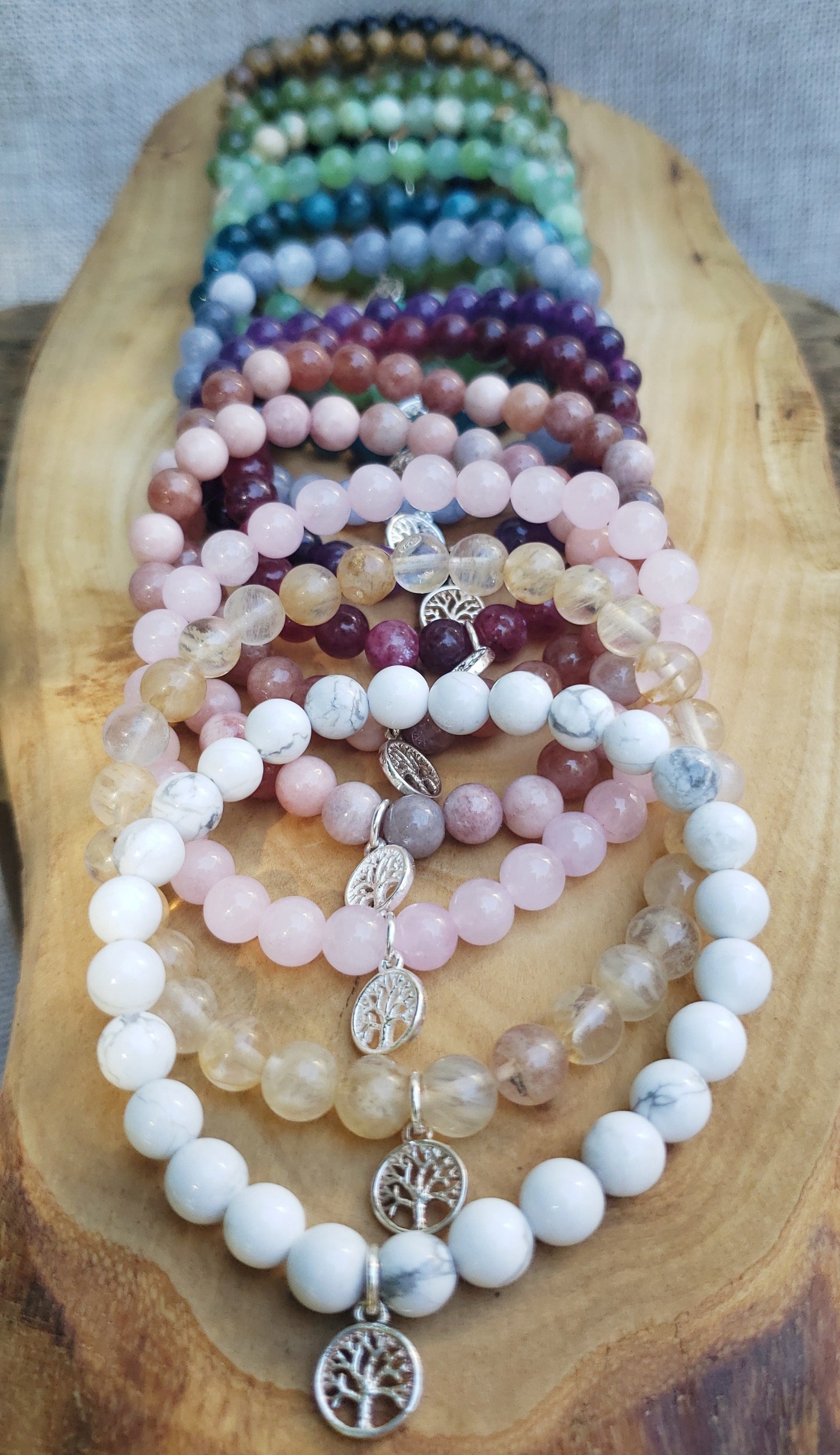 Tree of life bracelet- pink rhodochrosite