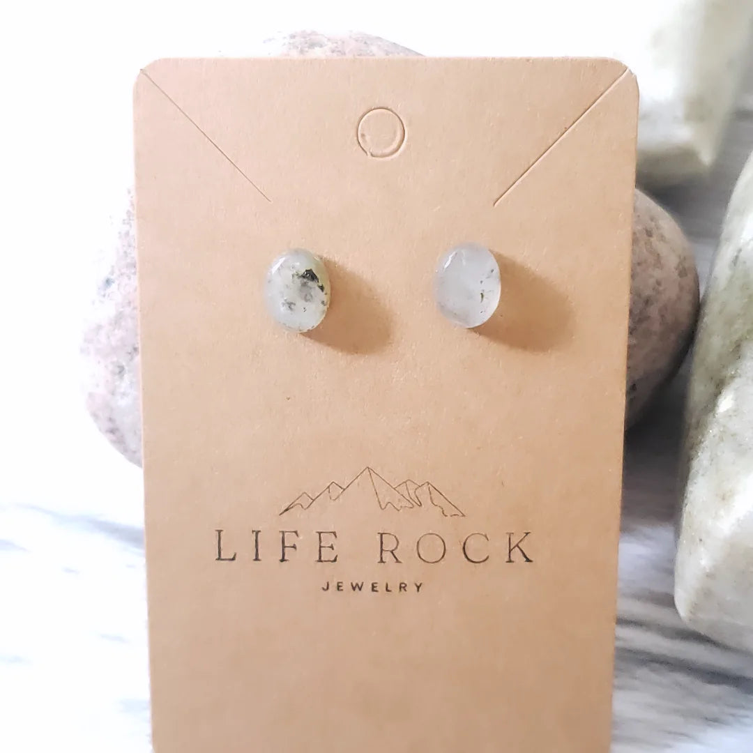Labradorite oval stud earrings