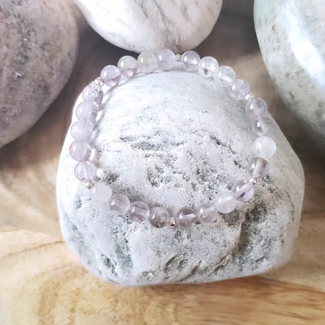 Pale amethyst and sterling silver bracelet