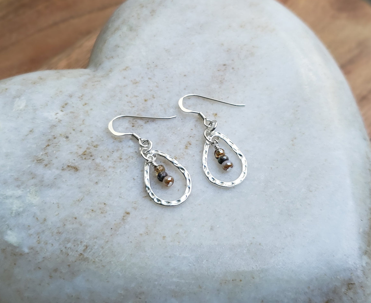 Sterling silver beaded earrings