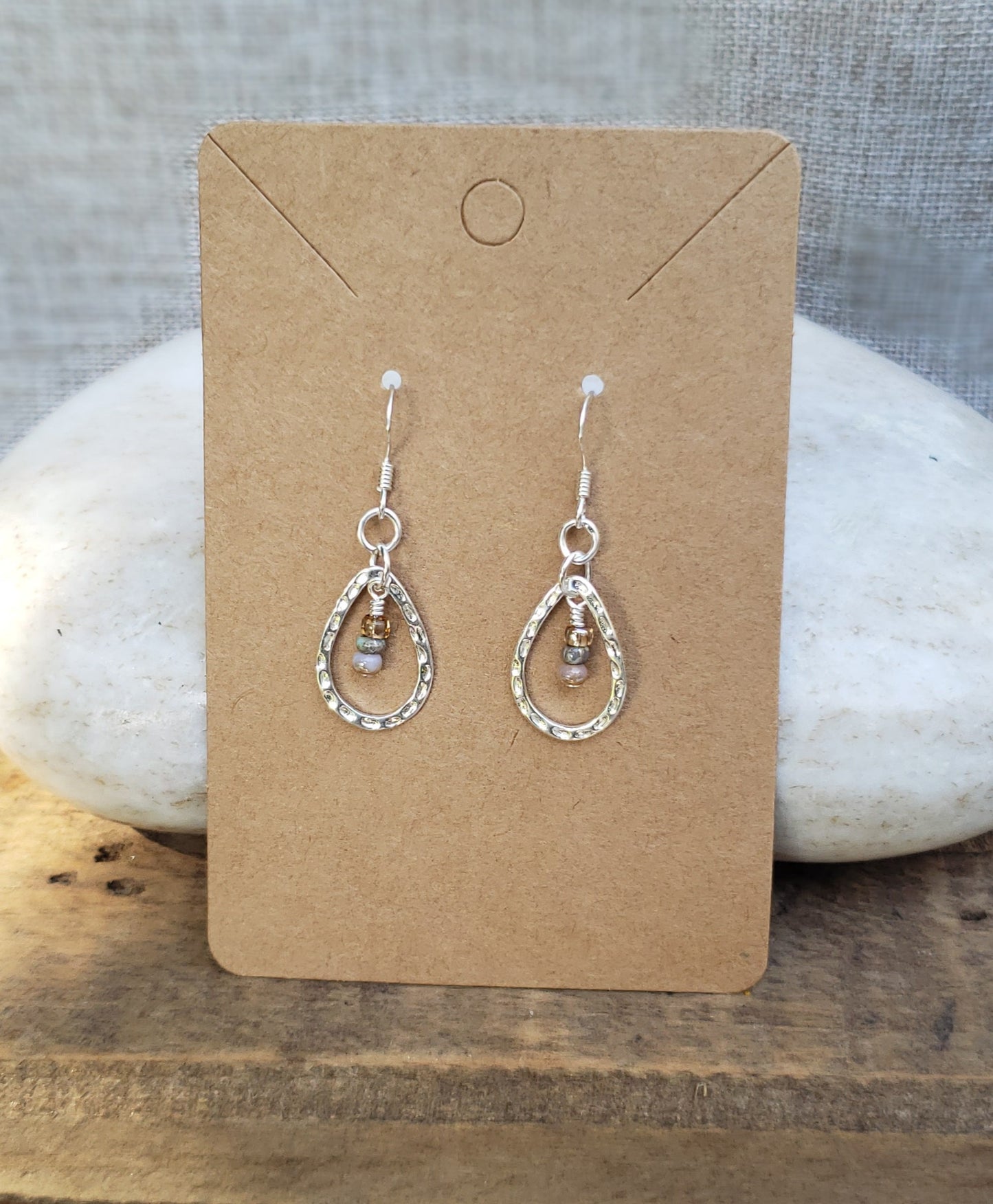 Sterling silver beaded earrings