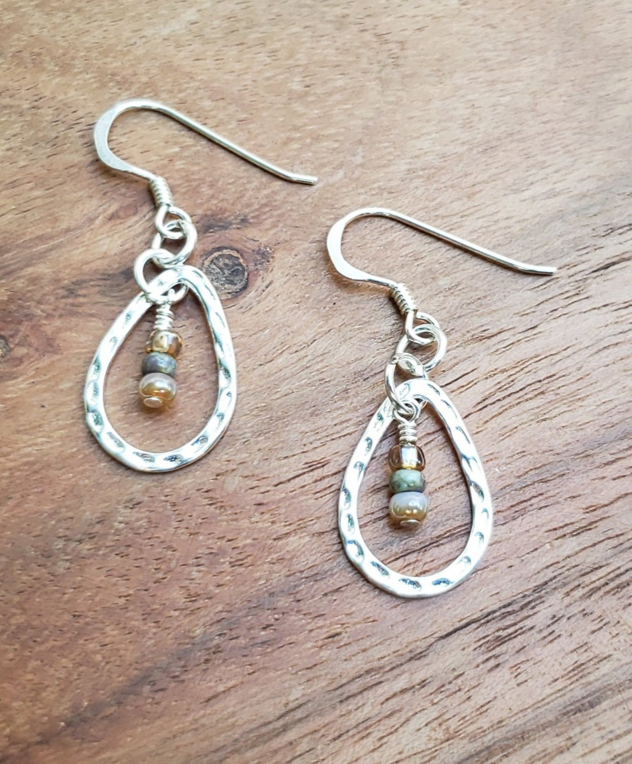 Sterling silver beaded earrings