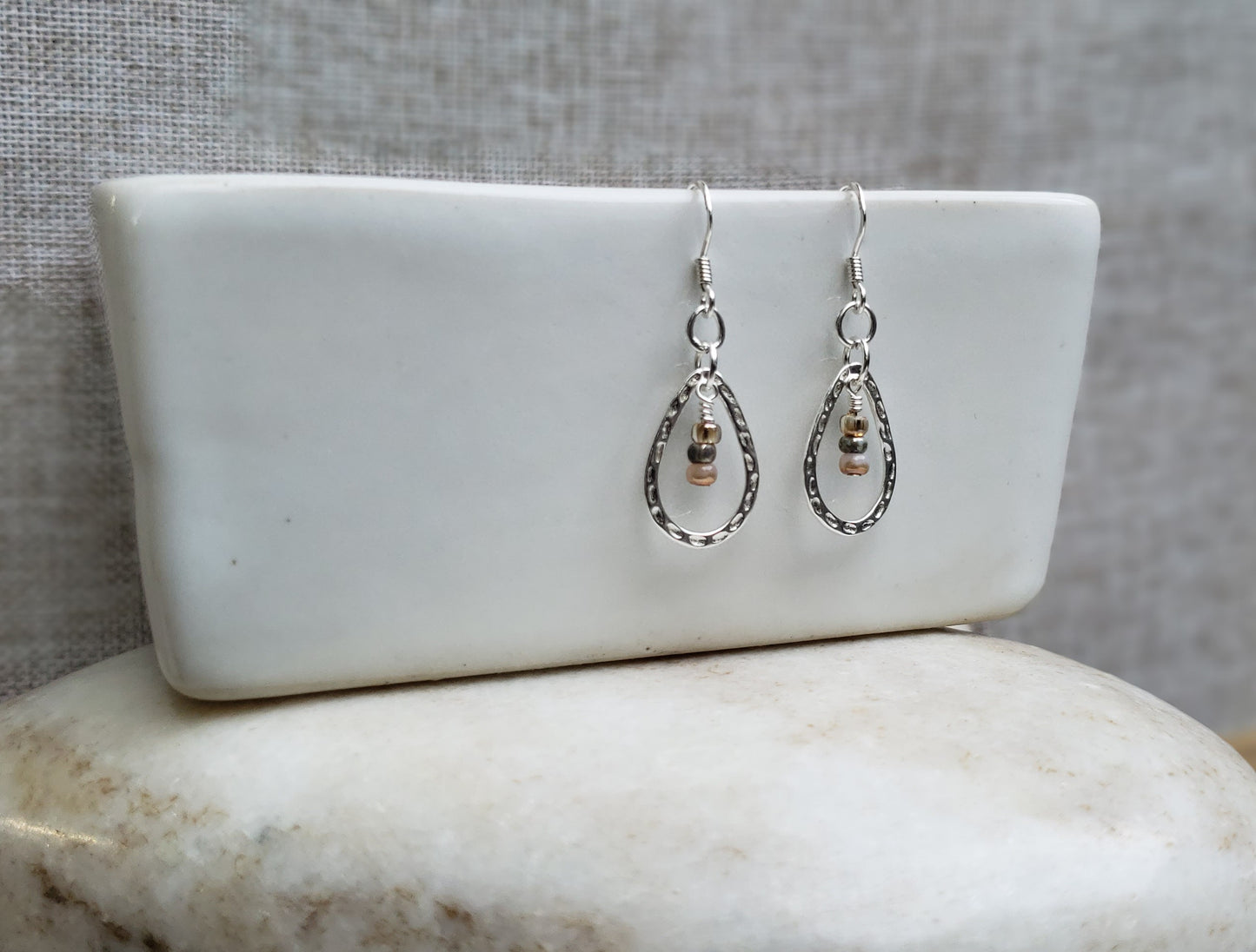 Sterling silver beaded earrings