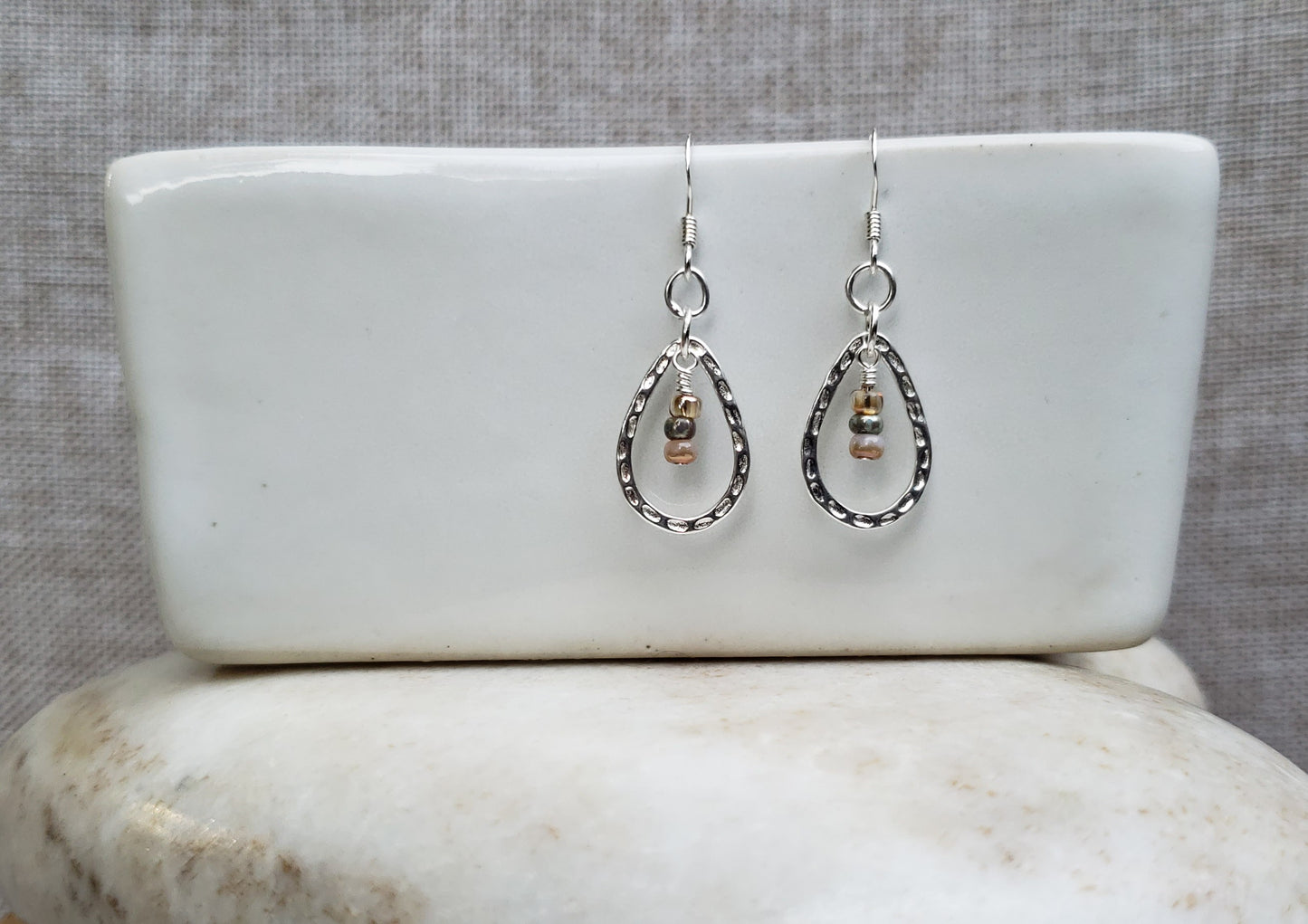 Sterling silver beaded earrings