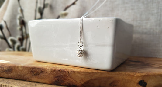 Sterling silver pinecone necklace