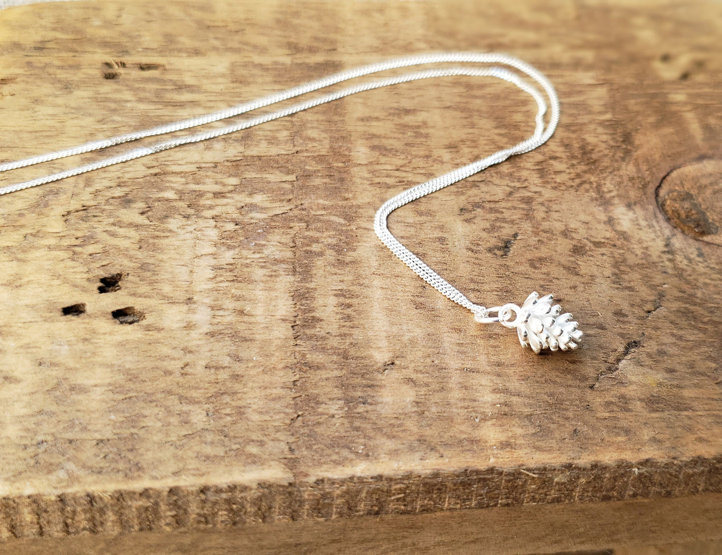 Sterling silver pinecone necklace