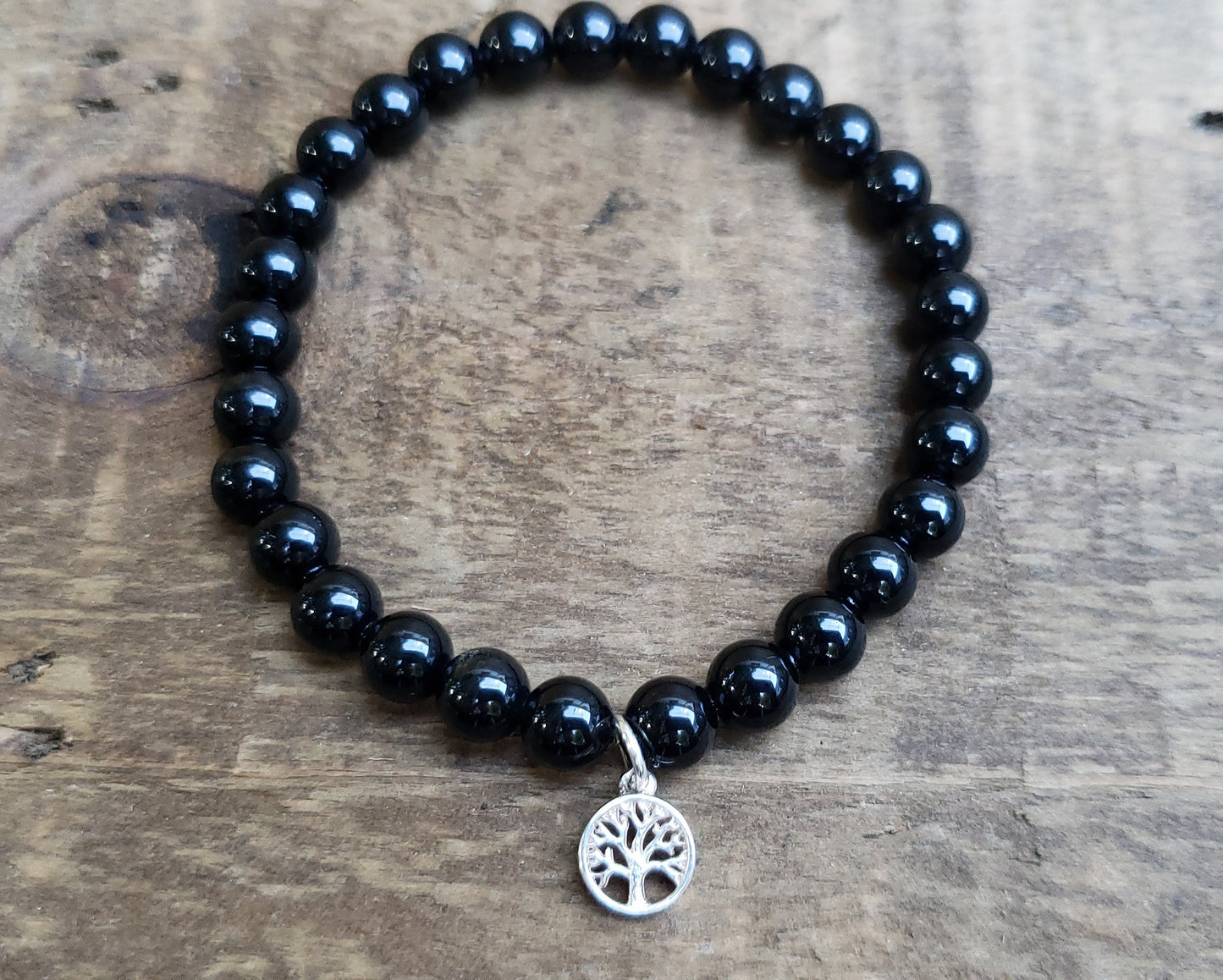 A Tree of life bracelet- black tourmaline