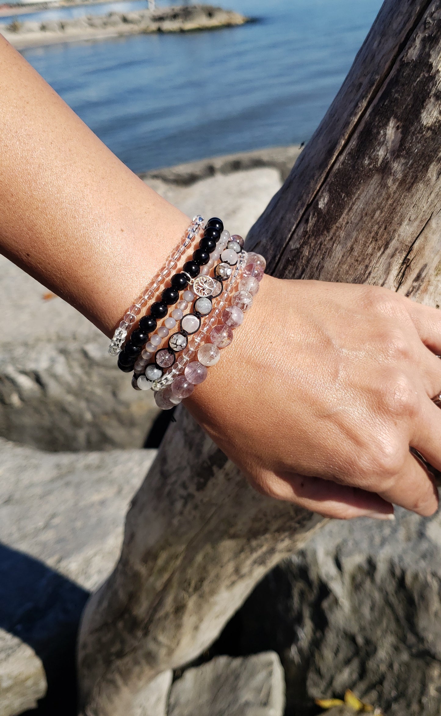 A Tree of life bracelet- black tourmaline