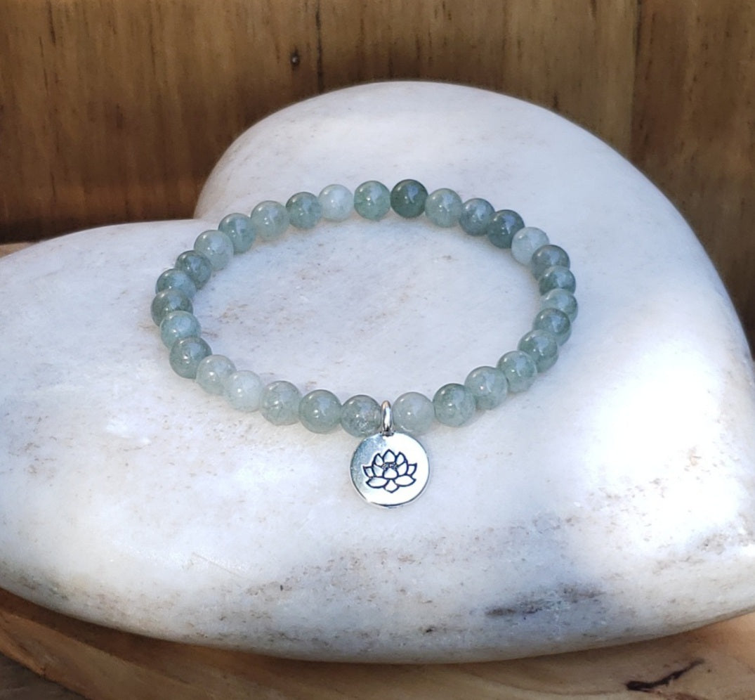 Lotus & jade bracelet