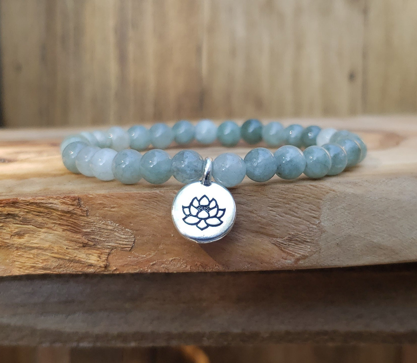 Lotus & jade bracelet