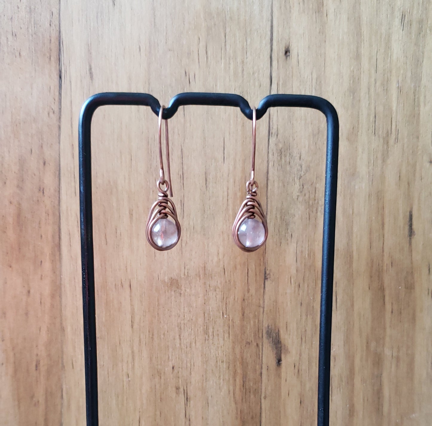 Herringbone earrings~ pale amethyst