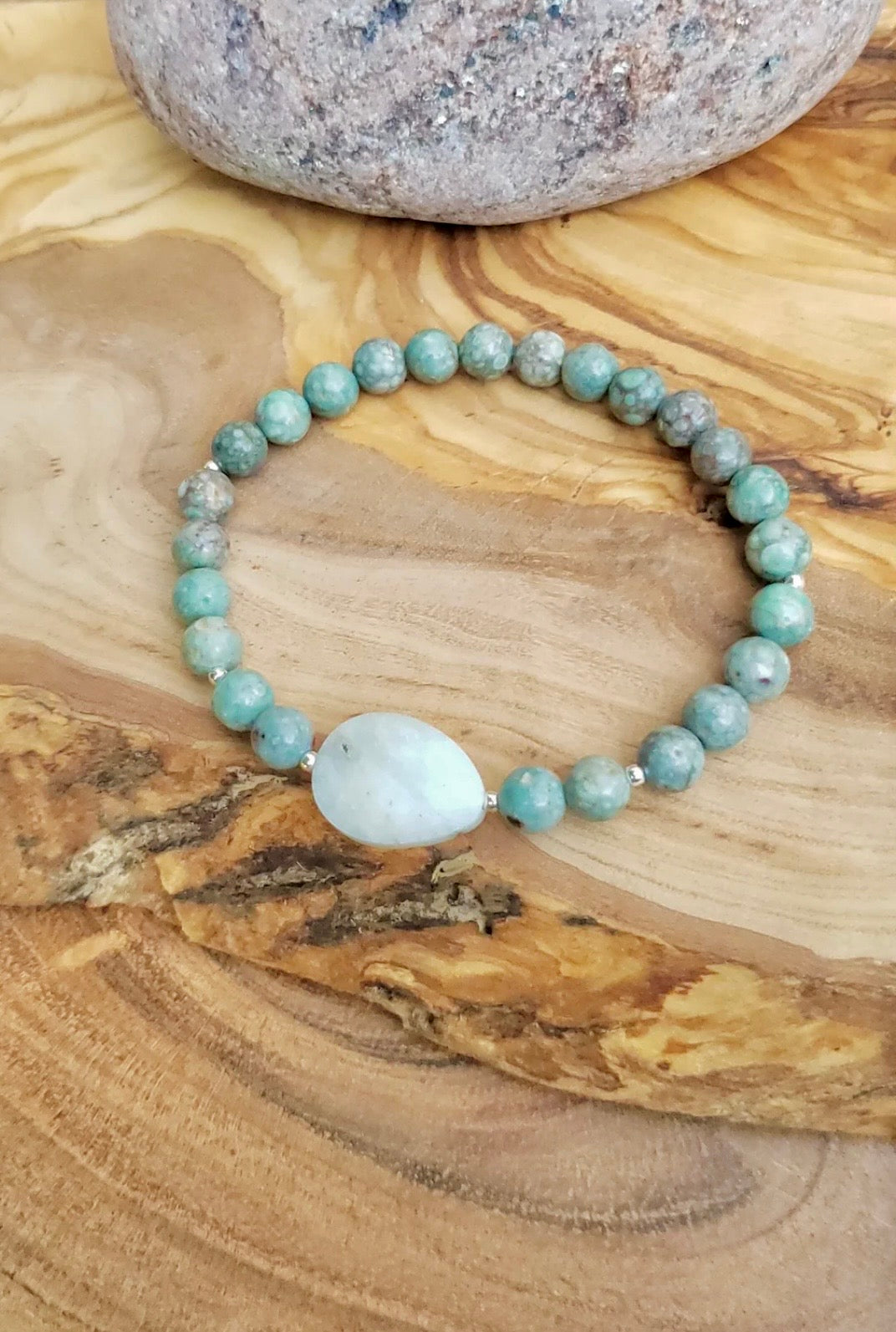 Faceted amazonite bracelet
