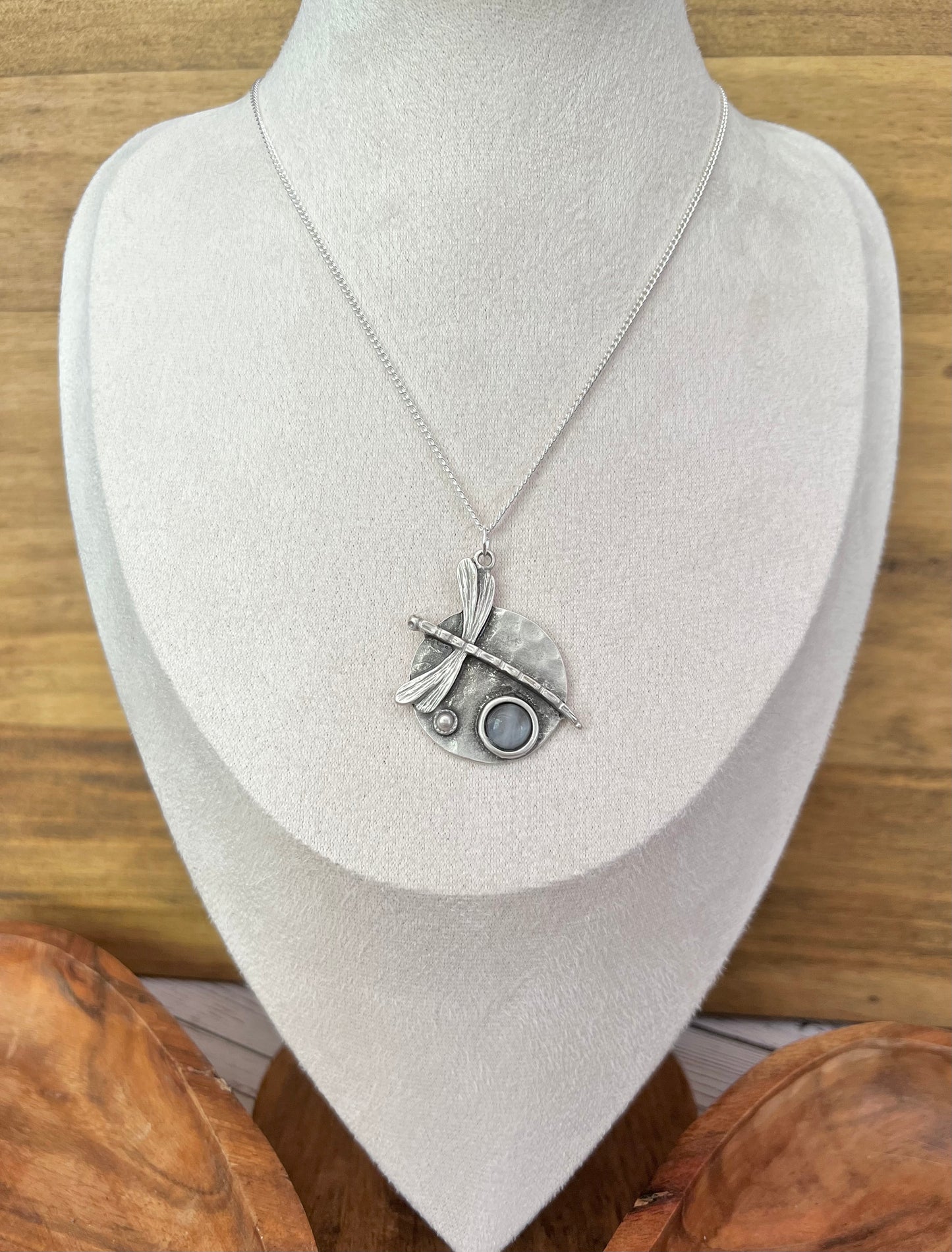 Dragonfly necklace~ moonstone