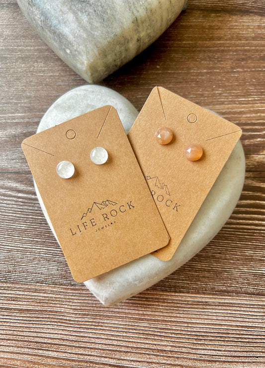 10mm gemstone stud earrings