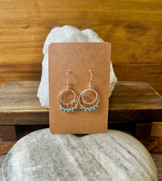 Lightweight sterling silver and turquoise earrings