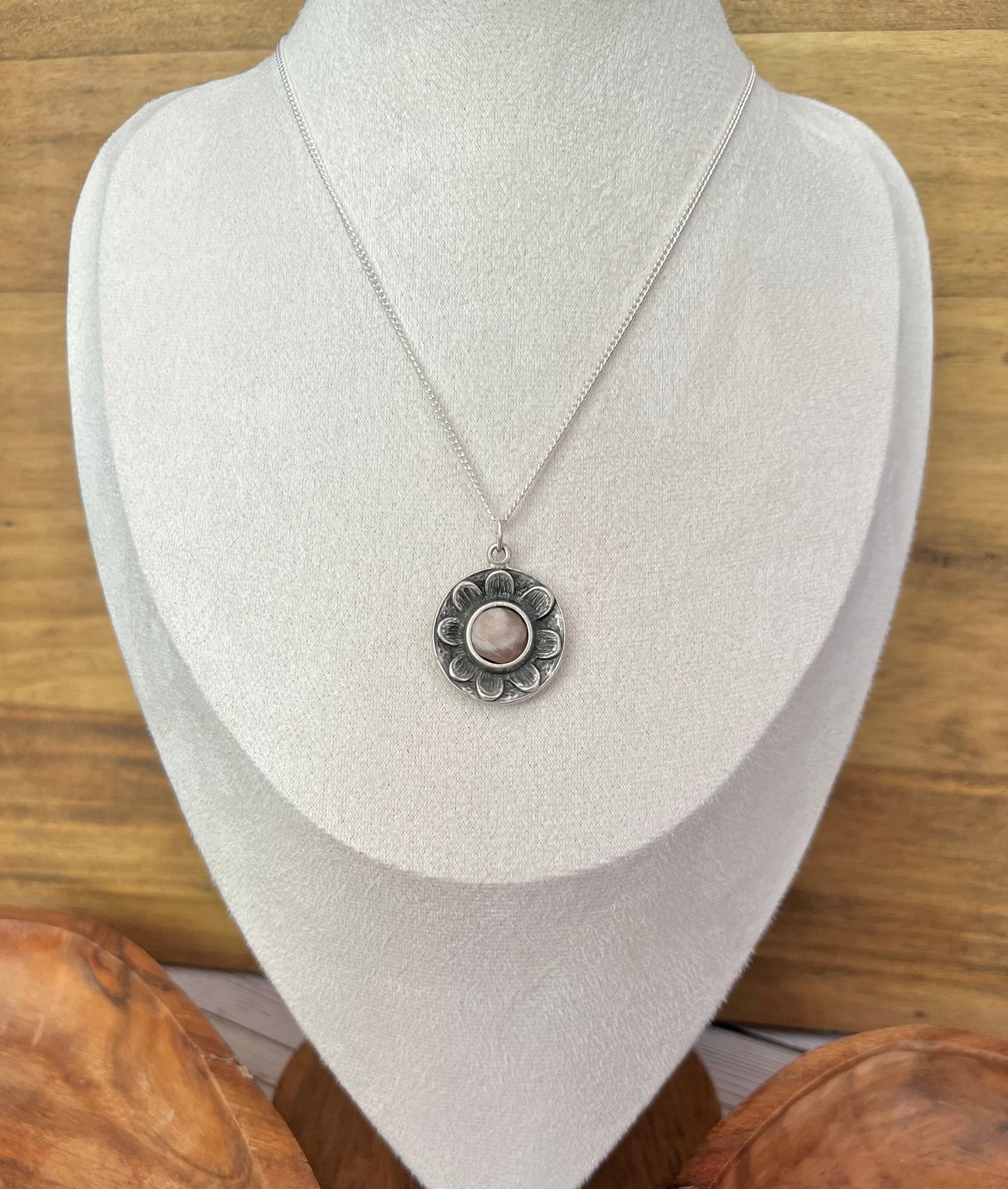 Sunflower and sunstone necklace