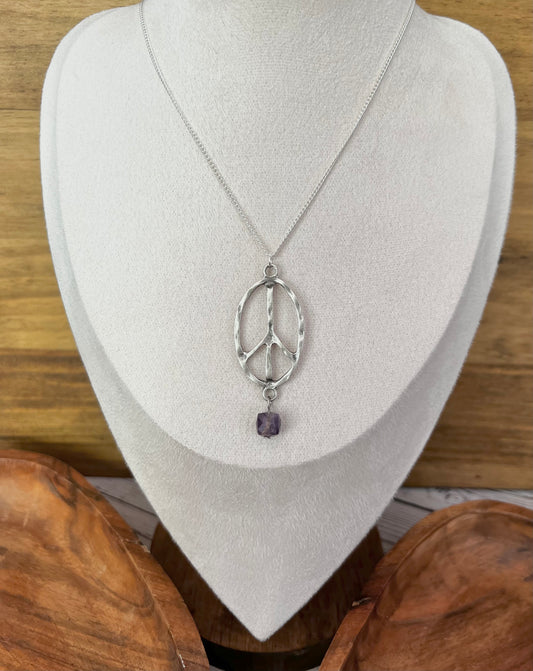 Peace necklace with amethyst