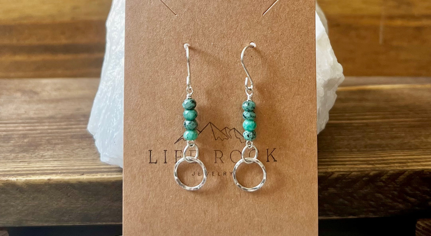 Lightweight African turquoise earrings