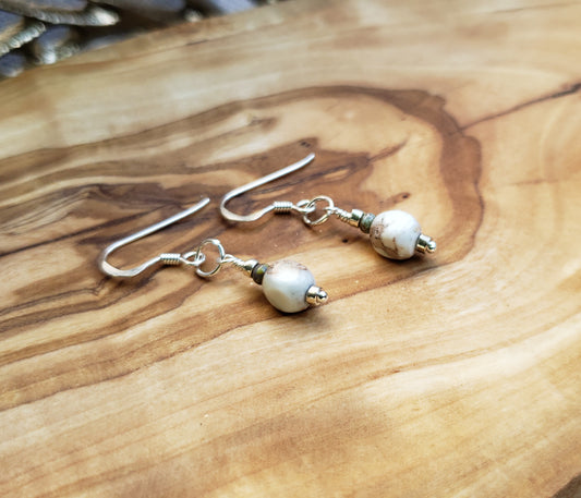 White turquoise earrings