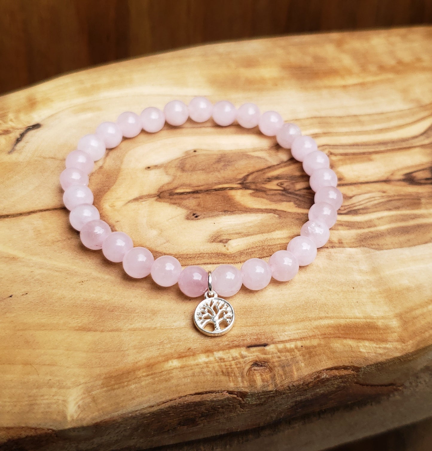 A Tree of life bracelet- rose quartz