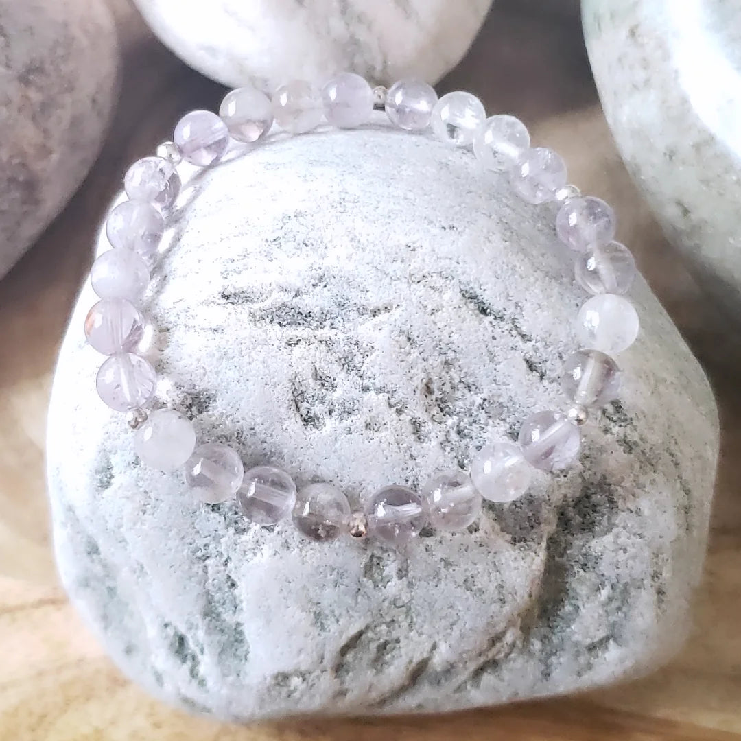Pale amethyst and sterling silver bracelet