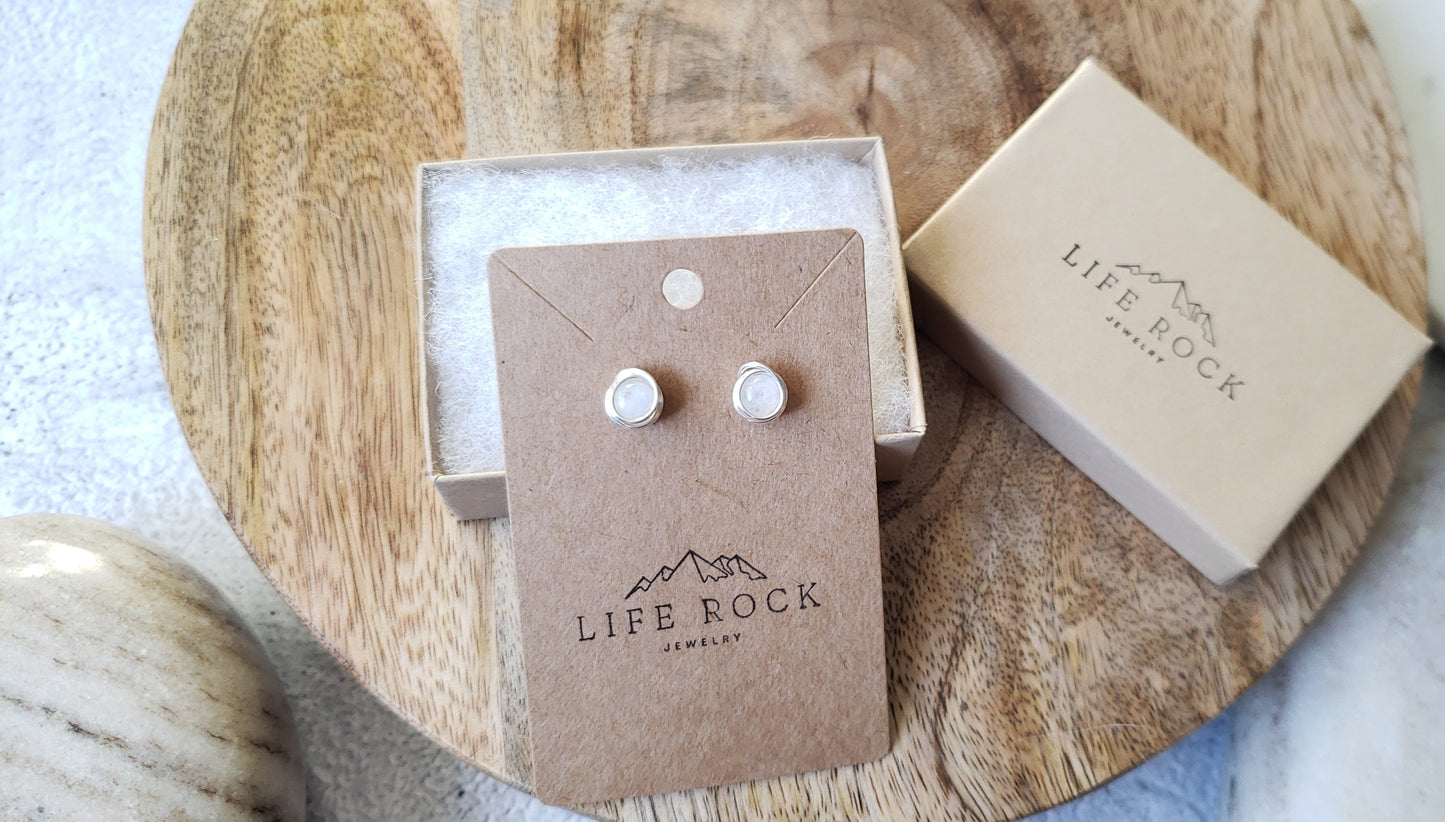 Stud earrings~ Moonstone