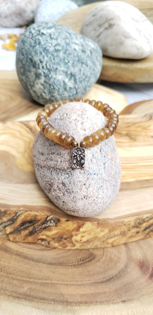 Copper lotus bracelet