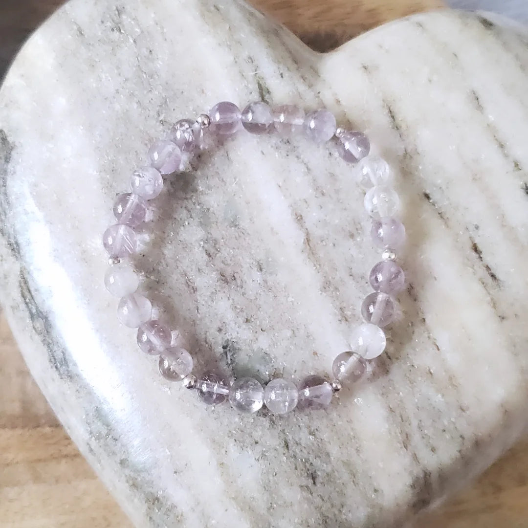 Pale amethyst and sterling silver bracelet