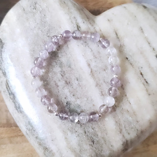 Pale amethyst and sterling silver bracelet