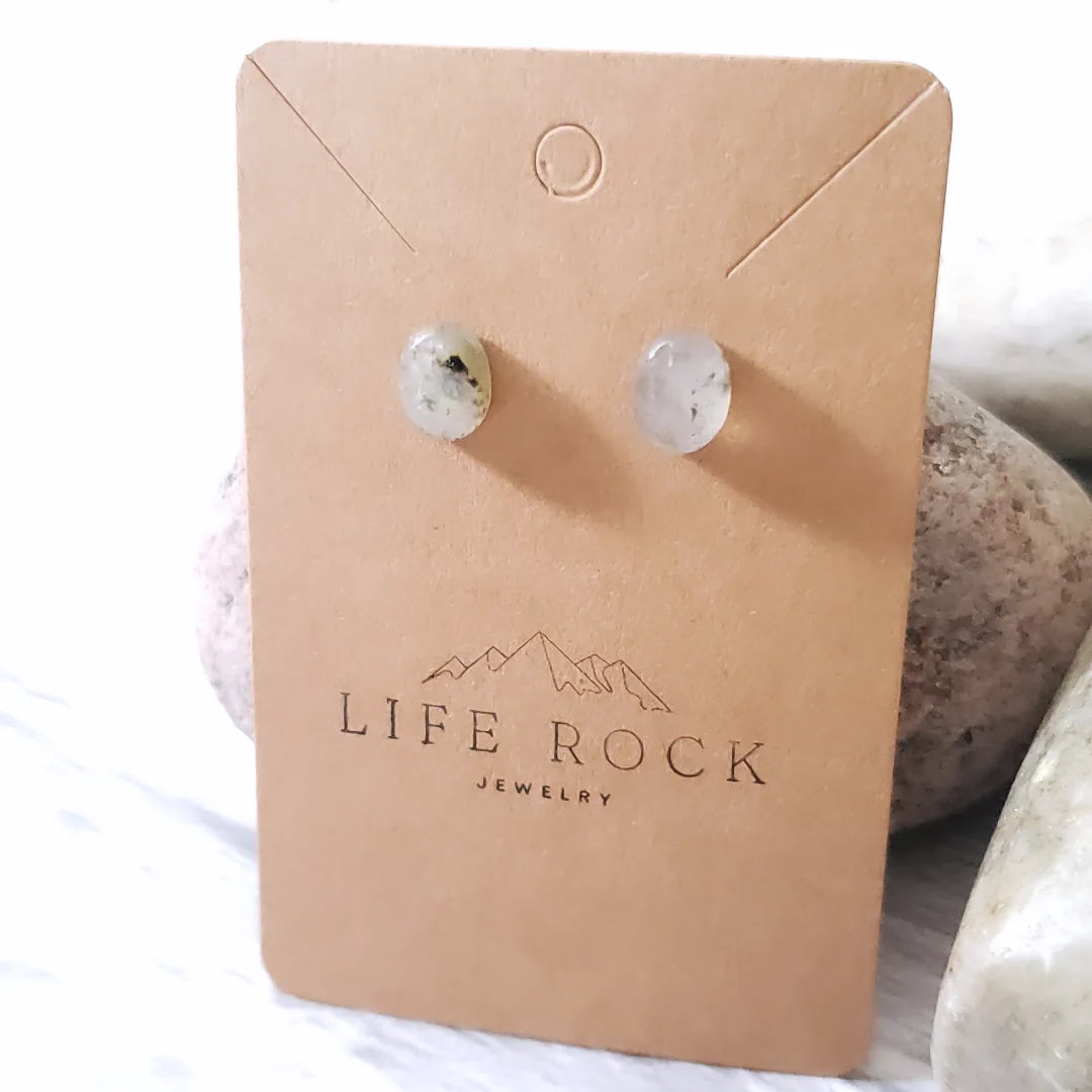 Labradorite oval stud earrings