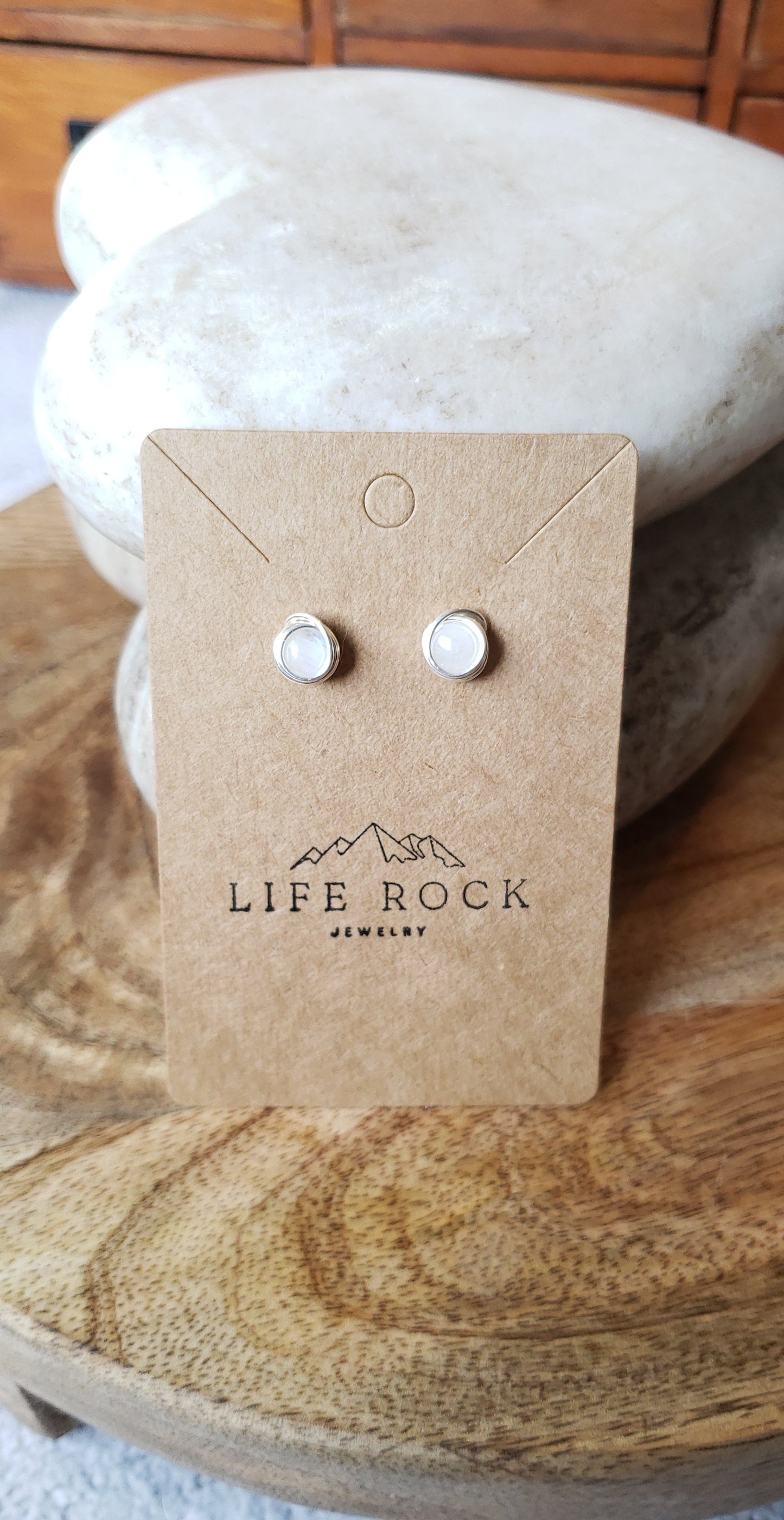 Stud earrings~ Moonstone 2