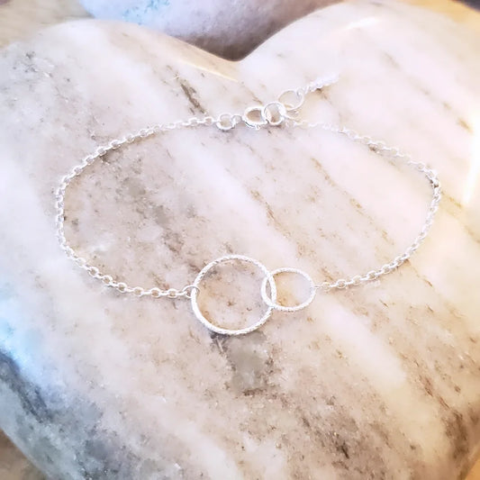 Sterling silver friendship bracelet- connected circles