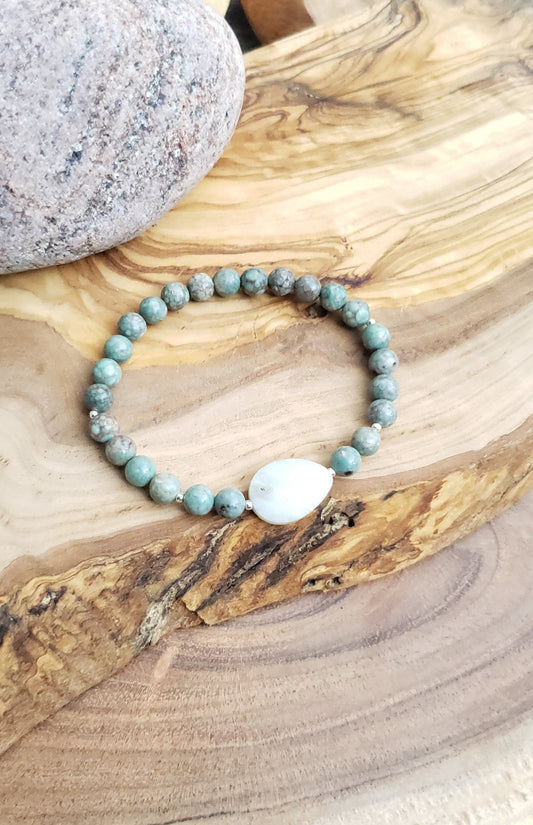 Faceted amazonite bracelet