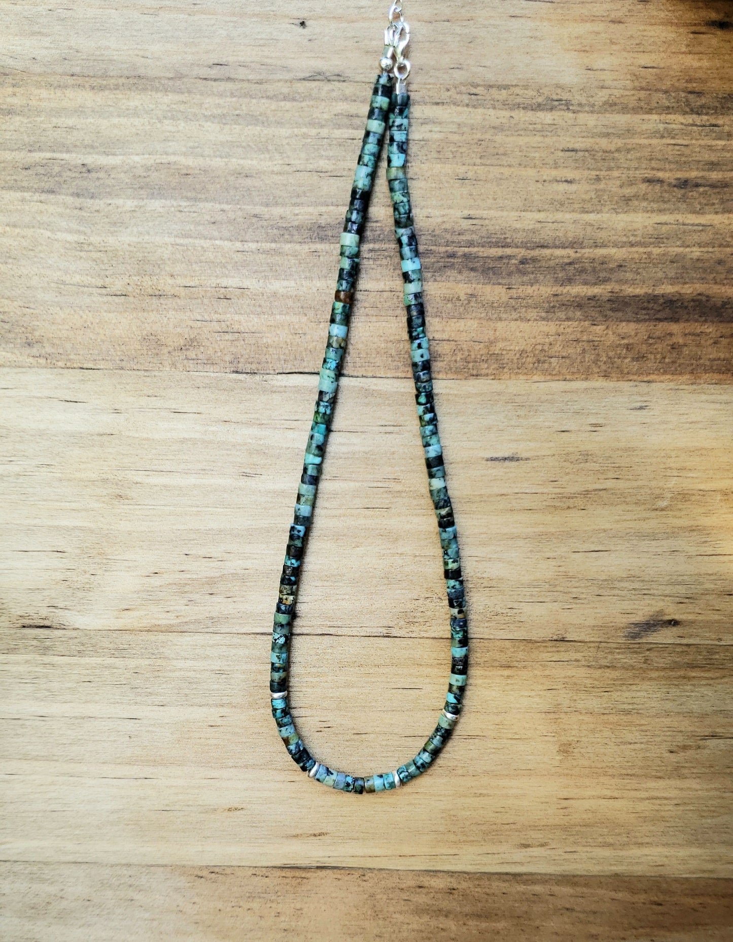 Turquoise and sterling silver choker necklace