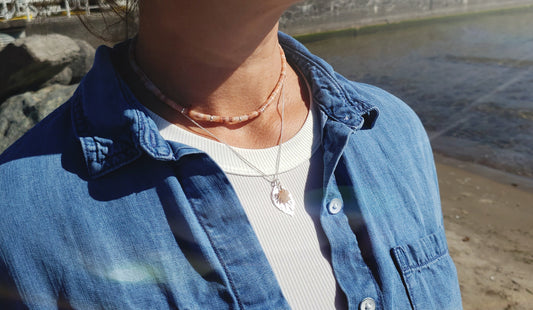 Pink aventurine choker style necklace