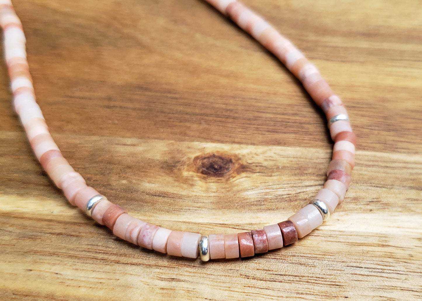 Pink aventurine choker style necklace