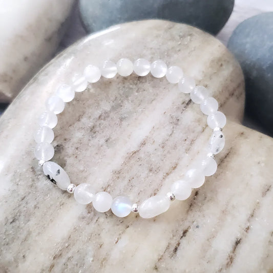 Moonstone and sterling silver bracelet