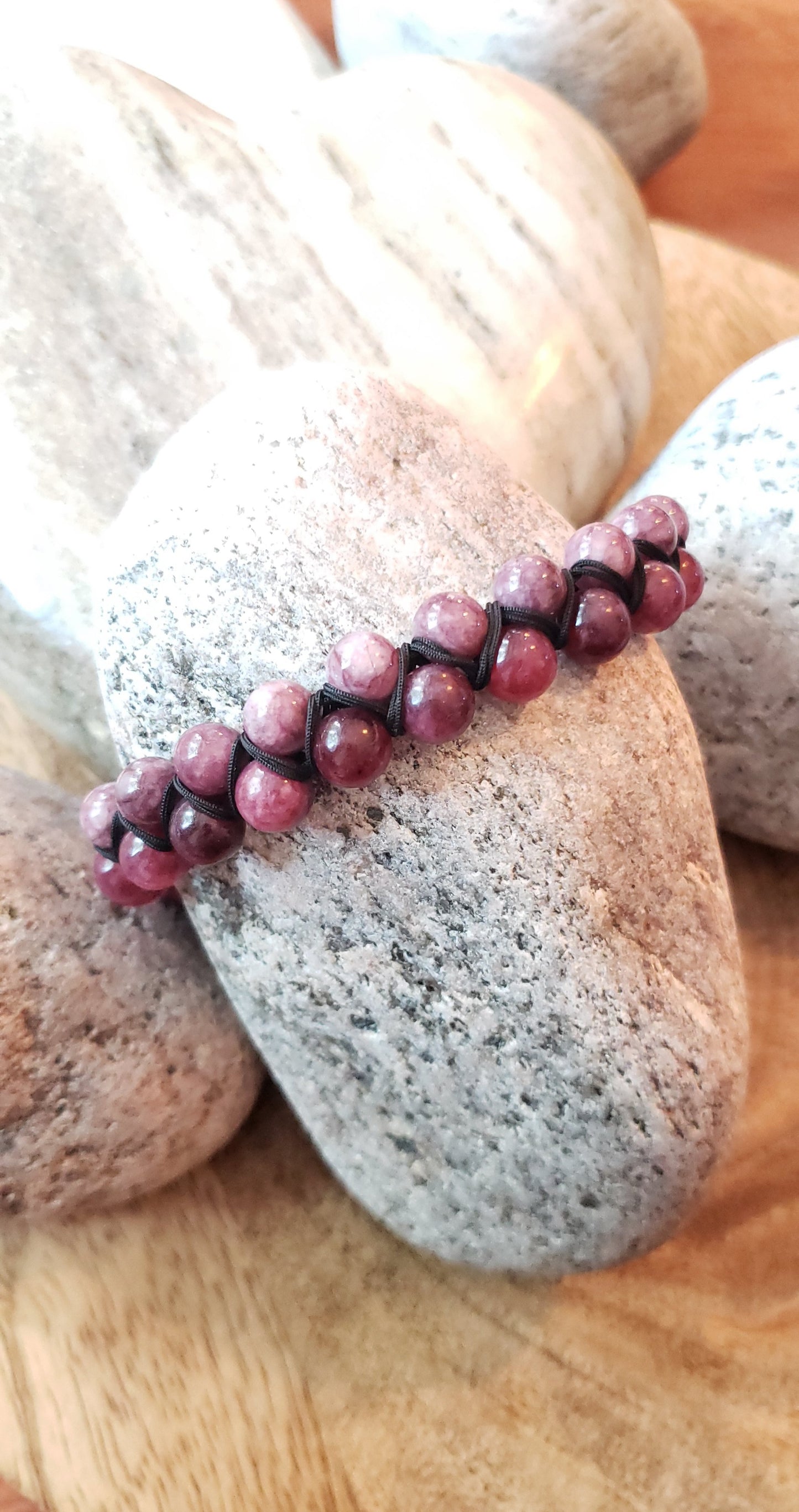 Woven adjustable gemstone bracelets