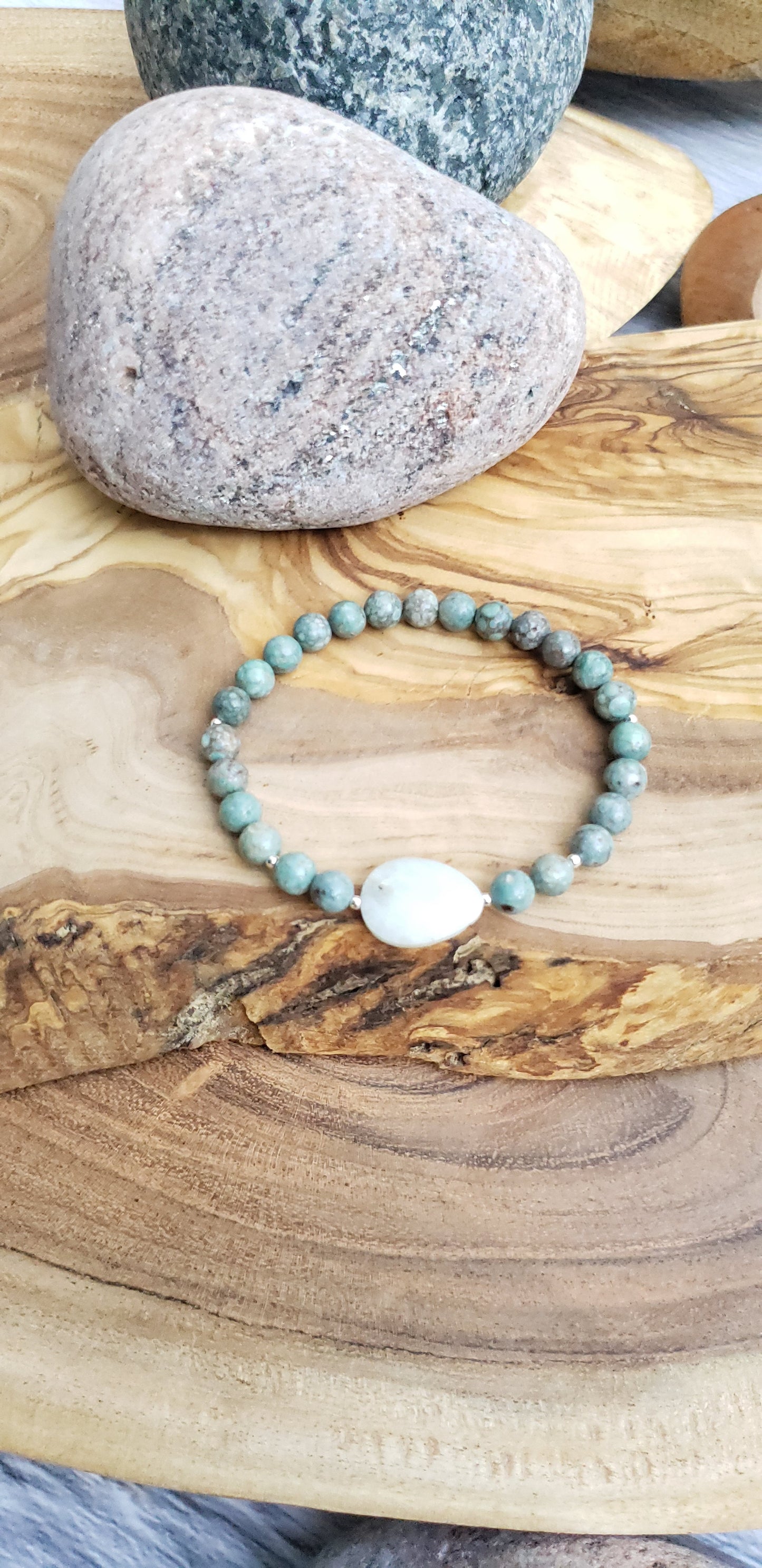 Faceted amazonite bracelet