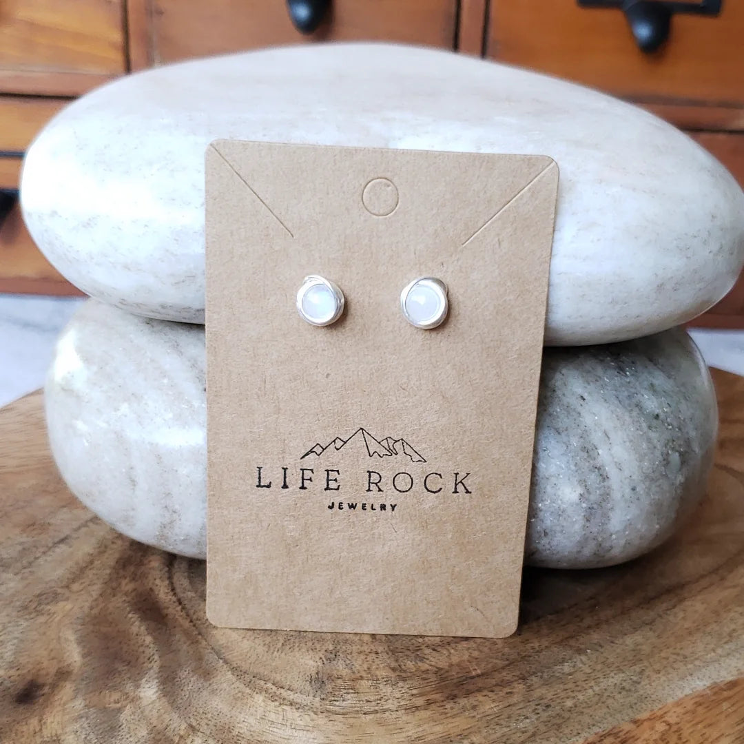 Stud earrings~ Moonstone 2
