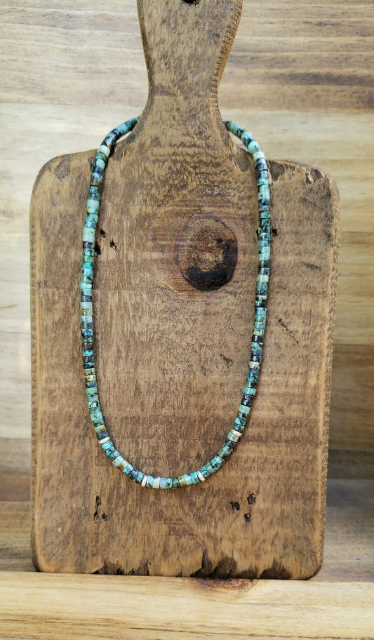 Turquoise and sterling silver choker necklace