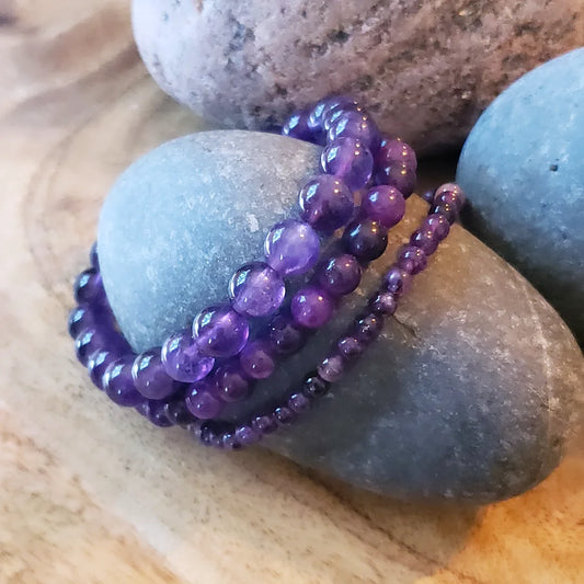 Amethyst gemstone bracelet- 3 sizes available