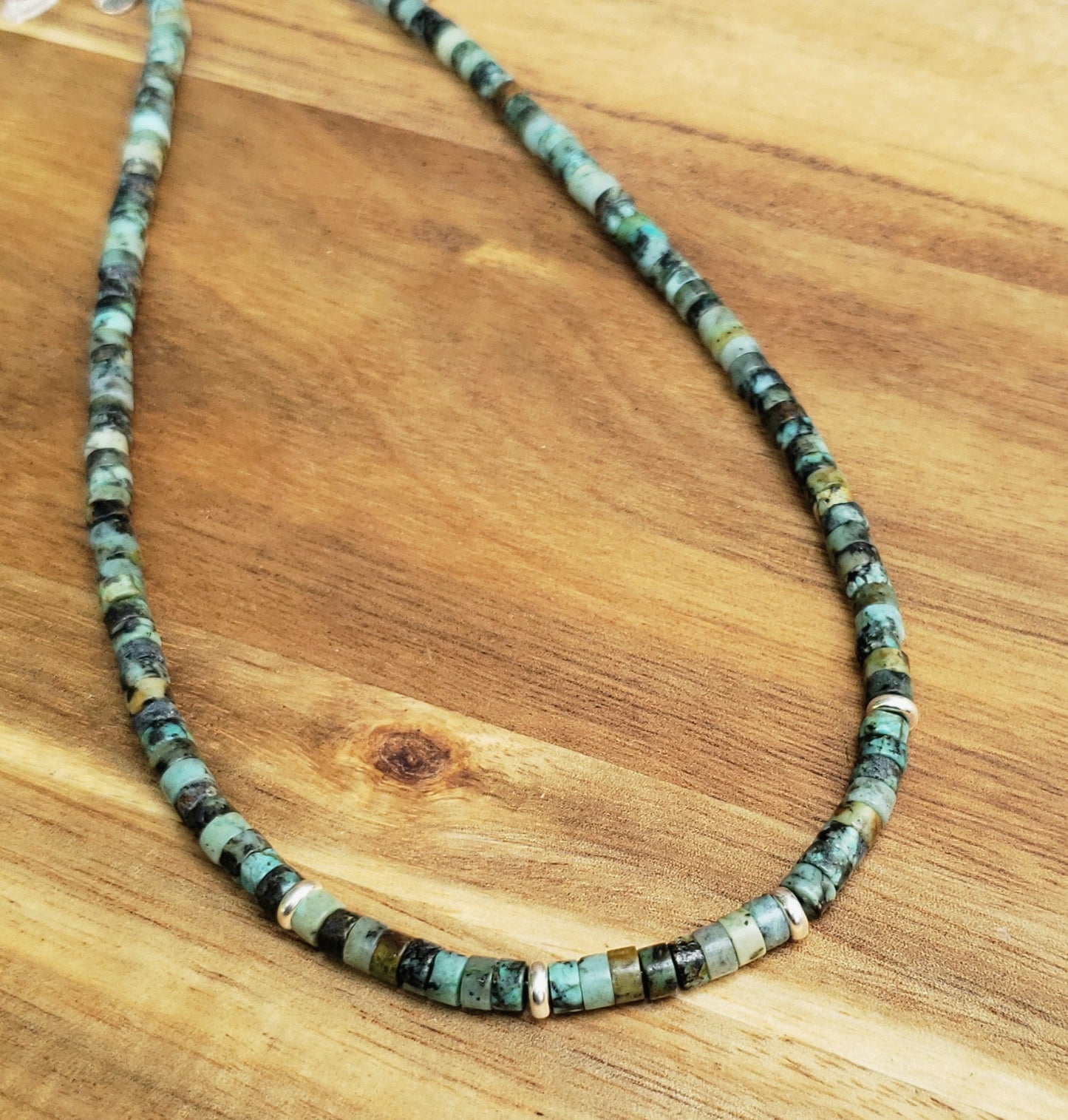 Turquoise and sterling silver choker necklace