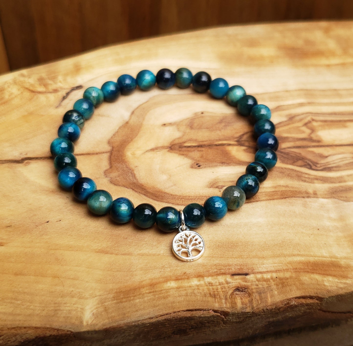 A Tree of life bracelet- blue tigers eye